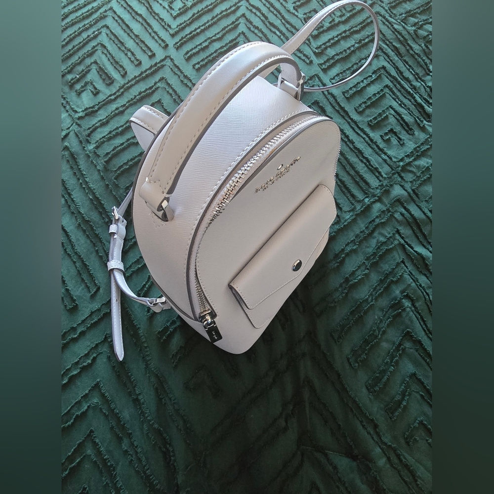 Kate Spade Light Grey Gray Mini Backpack - Picture 3 of 4